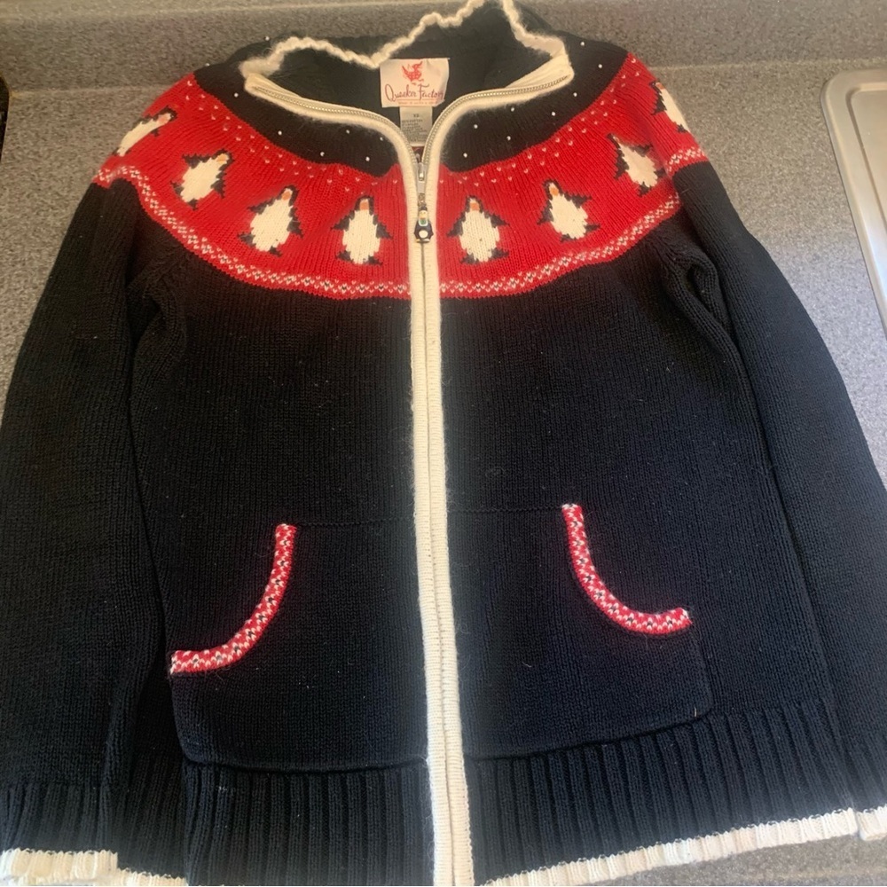 Vintage Quacker Factory Novelty Zipper Angora Blend Cardigan Grandmacore Size XS - Picture 4 of 9